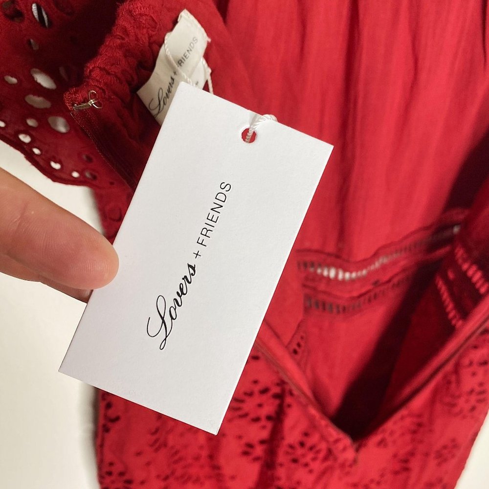 Lovers + Friends NWT Naya Jumpsuit Deep Red Elasti - Picture 12 of 16